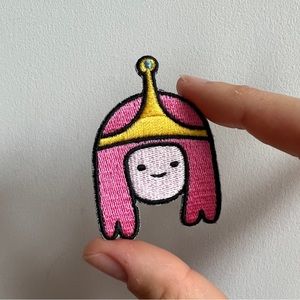 Pink Princess Bubblegum embroidered patch pin